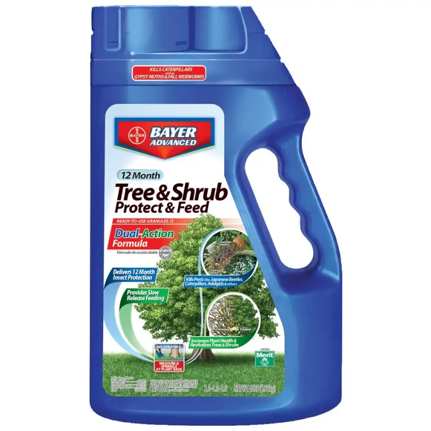 Bayer Advanced Tree & Shrub Protect & Feed, 4 lb granular packaging example