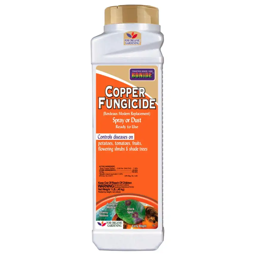 Bonide Copper Fungicide, 1 lb spray-or-dust packaging example