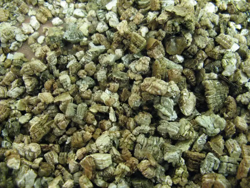 Close-up of exfoliated vermiculite