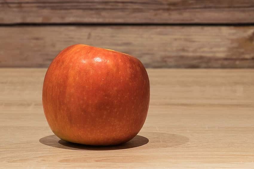 Cripps Pink apples photographed close up.
